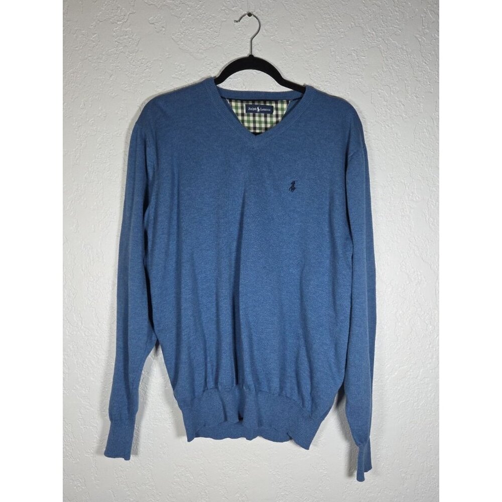 Ralph Lauren Classic Blue V-Neck Sweater
